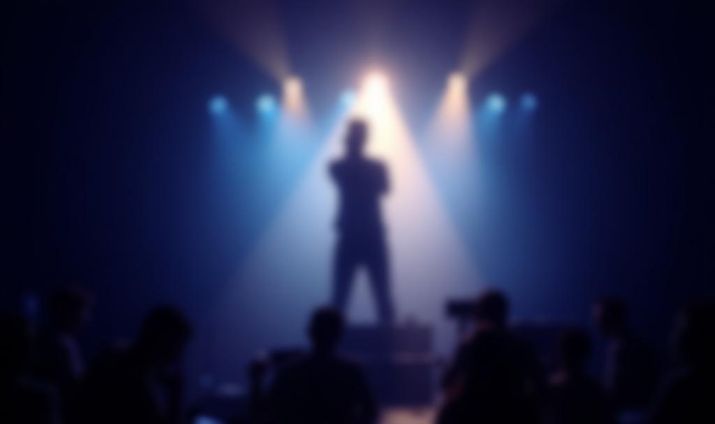 Spotlight on a performing artist receiving media attention
